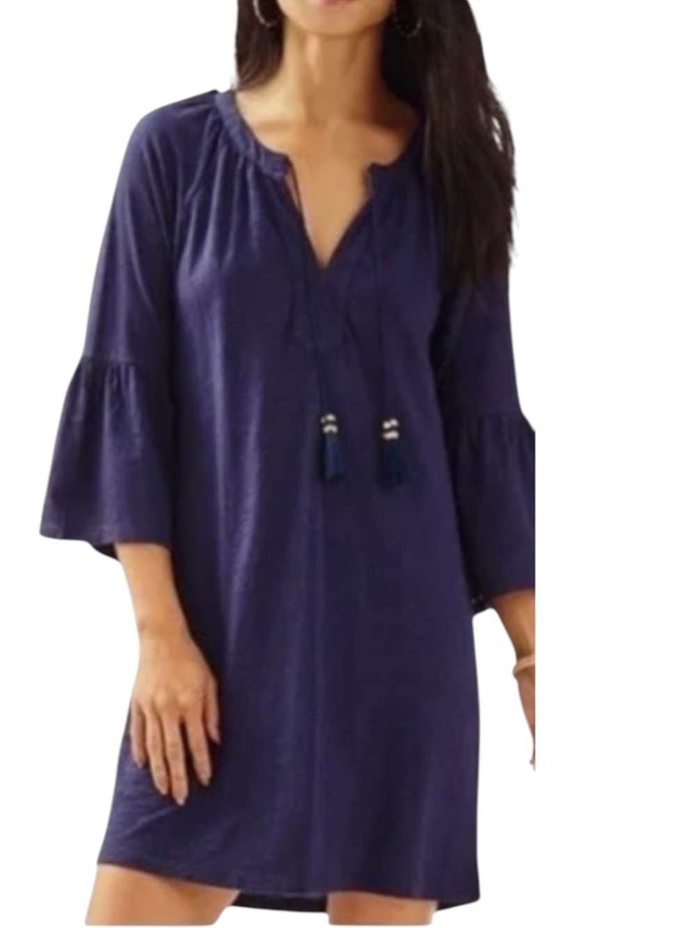 LILLY PULITZER Del Lago Tunic Dress in True Navy Size Large -- SUMMER STAPLE